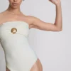 Bandeau-Badeanzug mit Muschelverzierungen
