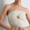 Bandeau-Badeanzug mit Muschelverzierungen