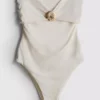 Bandeau-Badeanzug mit Muschelverzierungen