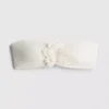 Bandeau-Bikini-Oberteil mit 3D-Blumen