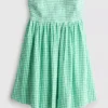 Bandeau-Mini-Kleid aus Baumwoll-Gingham
