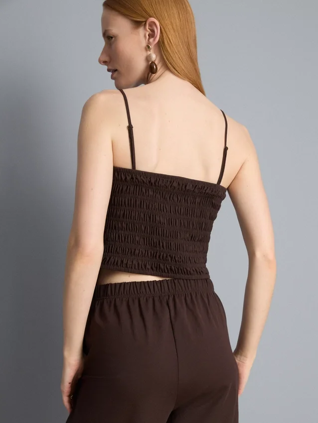 Bandeau-Top mit Hanky-Saum
