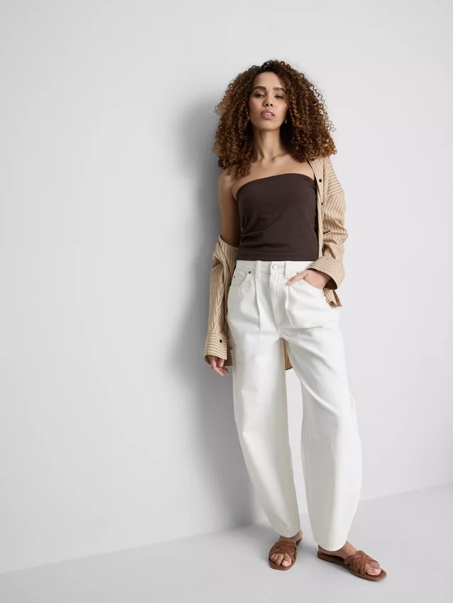 Bandeau-Top mit hohem Baumwollanteil