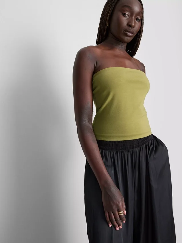 Bandeau-Top mit hohem Baumwollanteil