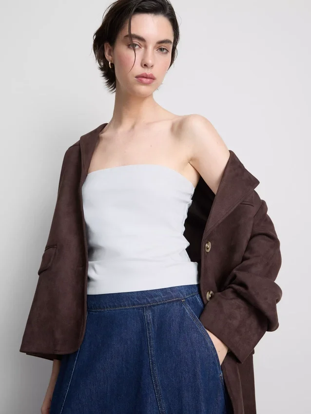 Bandeau-Top mit hohem Baumwollanteil