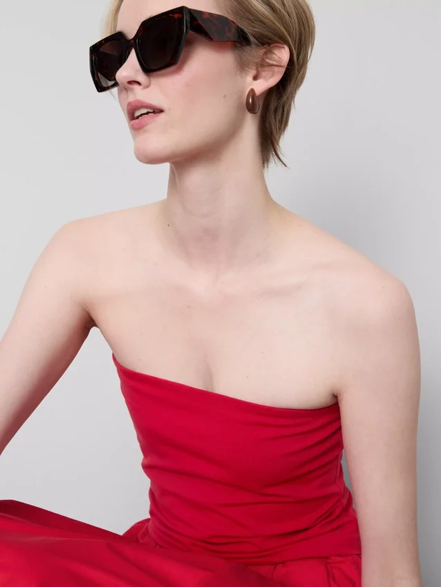 Bandeau-Top mit hohem Baumwollanteil