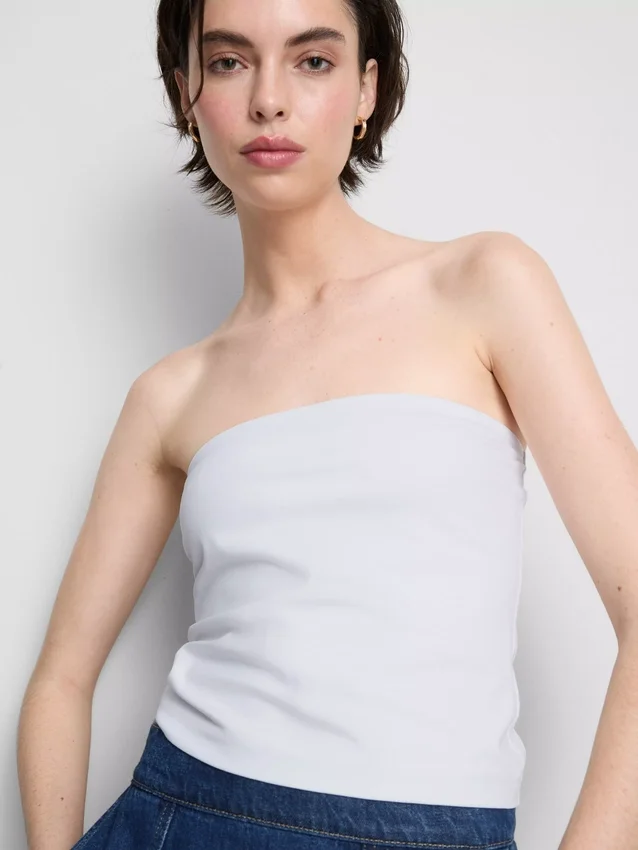 Bandeau-Top mit hohem Baumwollanteil