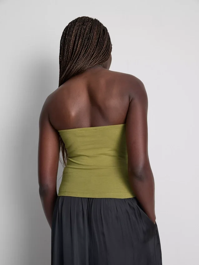 Bandeau-Top mit hohem Baumwollanteil
