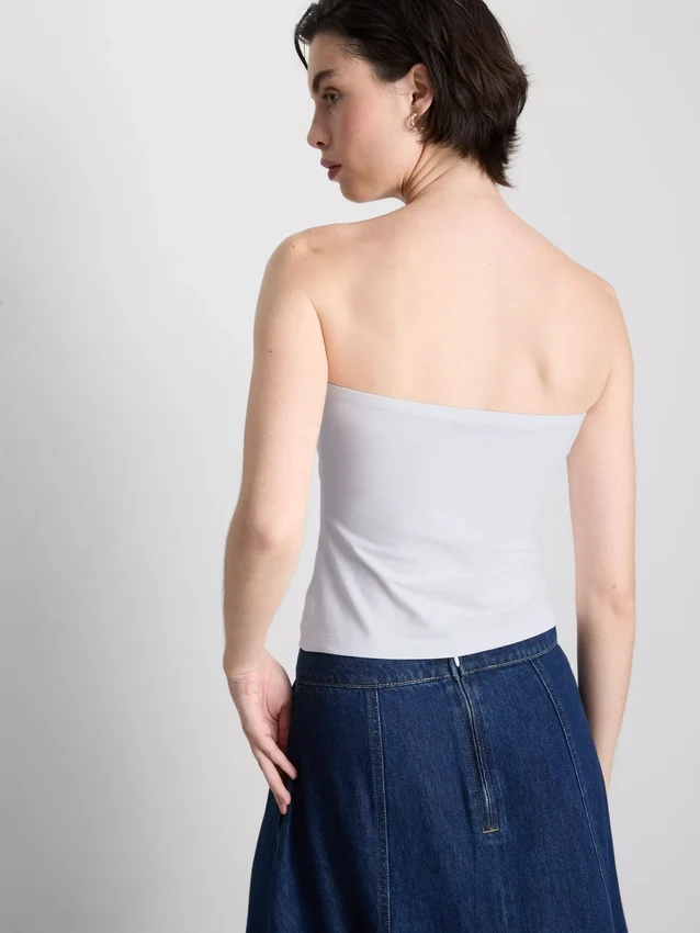 Bandeau-Top mit hohem Baumwollanteil