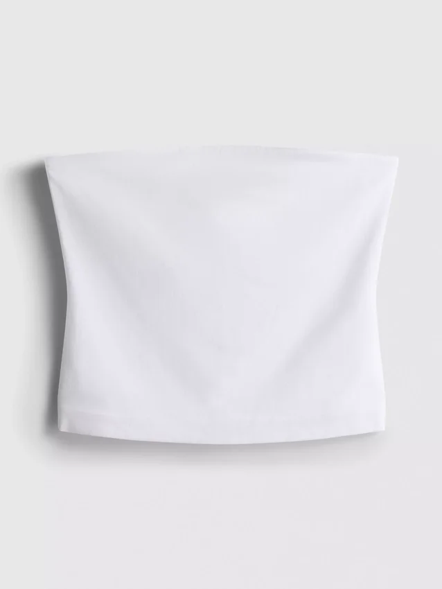 Bandeau-Top mit hohem Baumwollanteil