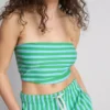 Bandeau-Top mit Streifenmuster aus baumwollreichem Material