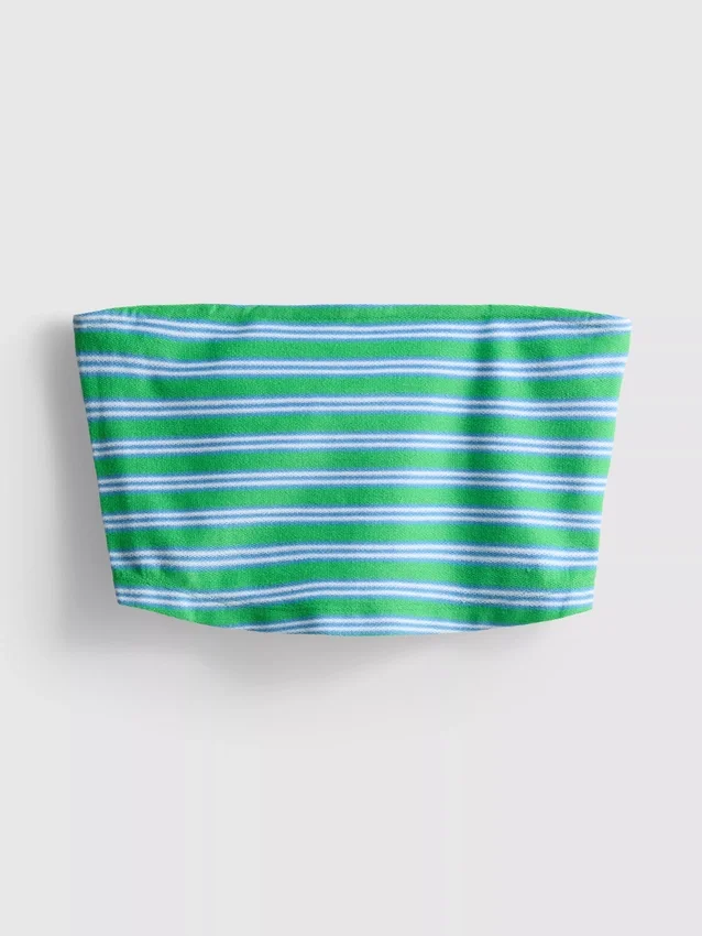 Bandeau-Top mit Streifenmuster aus baumwollreichem Material