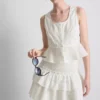 Baumwoll-Cami-Top im verkürzten Schnitt mit Cutwork-Design