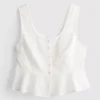 Baumwoll-Cami-Top im verkürzten Schnitt mit Cutwork-Design