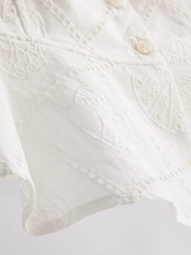Baumwoll-Cami-Top im verkürzten Schnitt mit Cutwork-Design