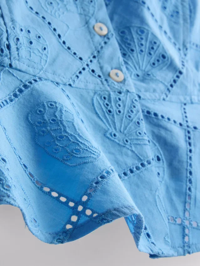 Baumwoll-Cami-Top im verkürzten Schnitt mit Cutwork-Design