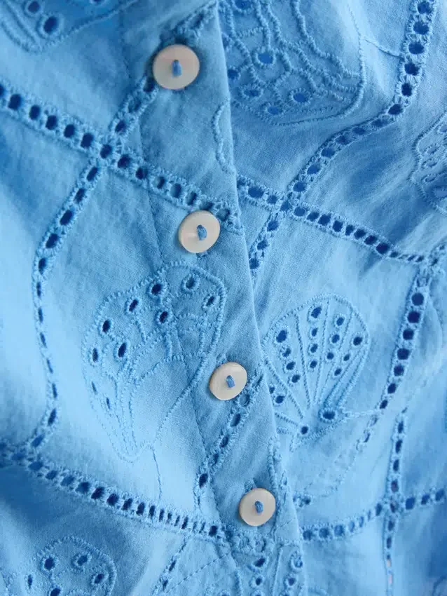 Baumwoll-Cami-Top im verkürzten Schnitt mit Cutwork-Design