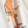 Baumwoll-Croissant-Hemd mit Bouffants und gebrochenen Herzen