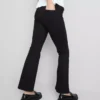 Baumwoll-Denim-Jeans mit ausgestelltem Bein und mittlerer Leibhöhe