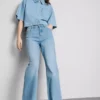 Baumwoll-Denim-Jeans mit geradem Bein