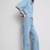 Baumwoll-Denim-Jeans mit geradem Bein