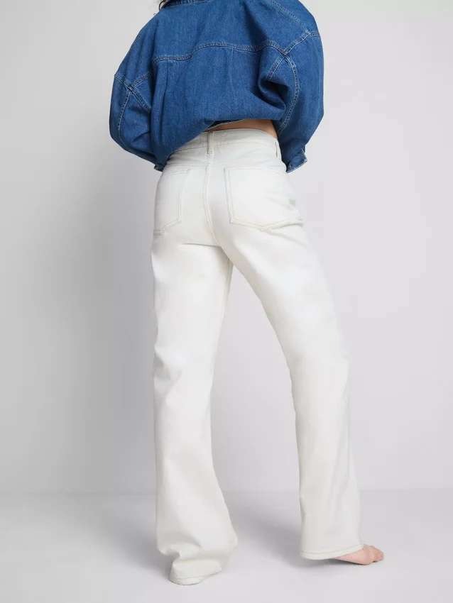 Baumwoll-Denim-Jeans mit geradem Bein