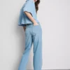 Baumwoll-Denim-Jeans mit geradem Bein