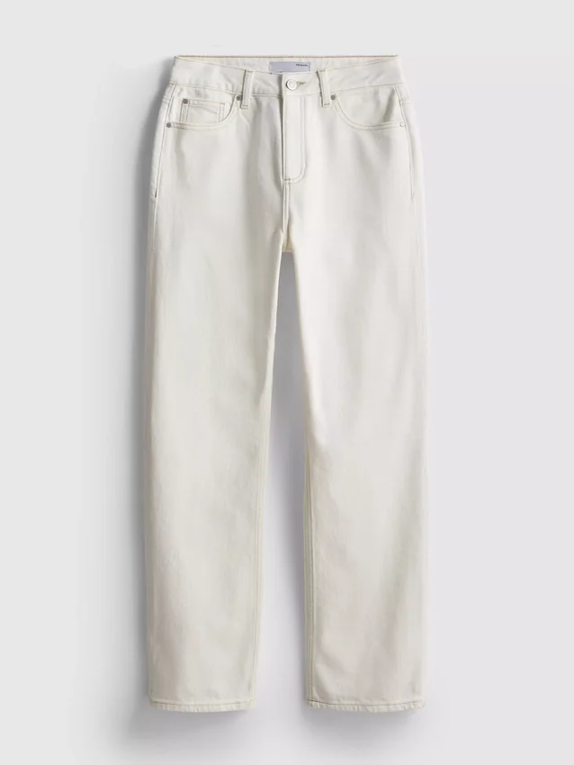Baumwoll-Denim-Jeans mit geradem Bein