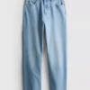 Baumwoll-Denim-Jeans mit geradem Bein