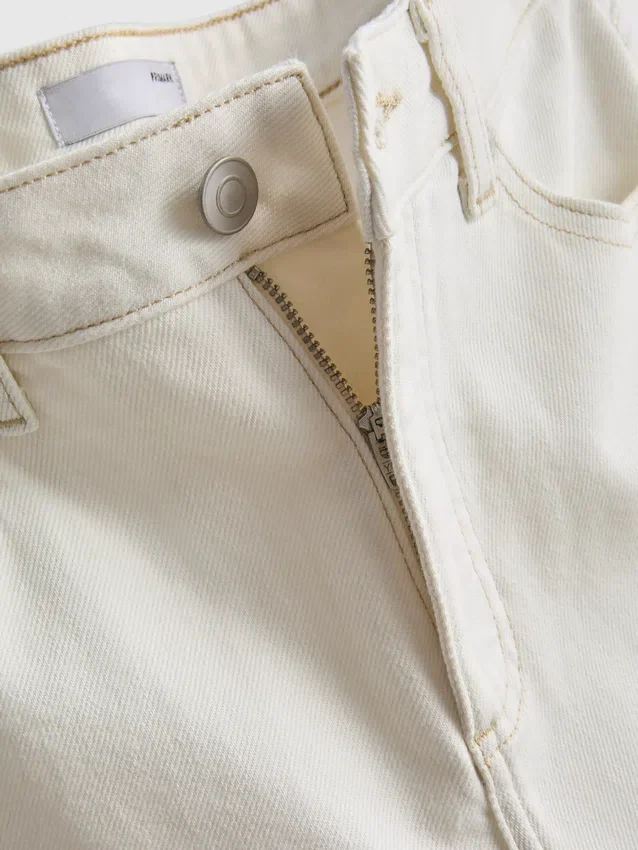 Baumwoll-Denim-Jeans mit geradem Bein