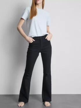 Baumwoll-Denim-Jeans mit mittlerer Leibhöhe und ausgestelltem Bein