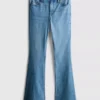 Baumwoll-Denim-Jeans mit mittlerer Leibhöhe und ausgestelltem Bein