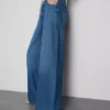 Baumwoll-Denim-Jeans mit mittlerer Leibhöhe und weitem Bein