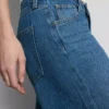 Baumwoll-Denim-Jeans mit mittlerer Leibhöhe und weitem Bein