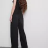 Baumwoll-Denim-Jeans mit mittlerer Leibhöhe und weitem Bein