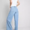 Baumwoll-Denim-Jeans mit mittlerer Leibhöhe und weitem Bein