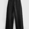 Baumwoll-Denim-Jeans mit mittlerer Leibhöhe und weitem Bein