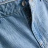 Baumwoll-Denim-Jeans mit mittlerer Leibhöhe und weitem Bein