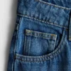 Baumwoll-Denim-Jeans mit mittlerer Leibhöhe und weitem Bein