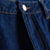Baumwoll-Denim-Jeans mit mittlerer Leibhöhe und weitem Bein
