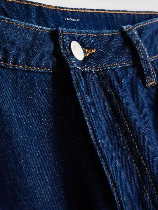 Baumwoll-Denim-Jeans mit mittlerer Leibhöhe und weitem Bein
