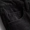 Baumwoll-Denim-Jeans mit mittlerer Leibhöhe und weitem Bein