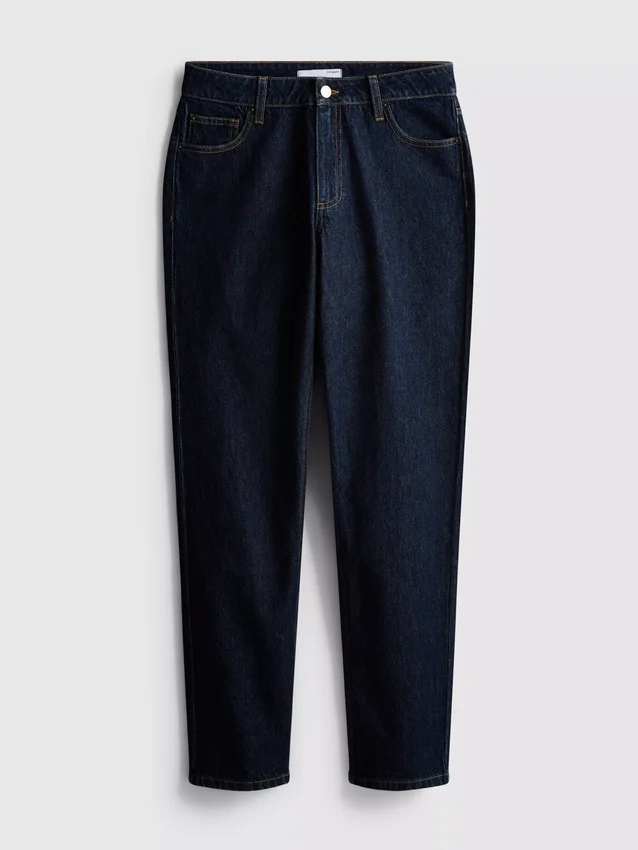 Baumwoll-Jeans mit mittlerer Leibhöhe und geradem Bein