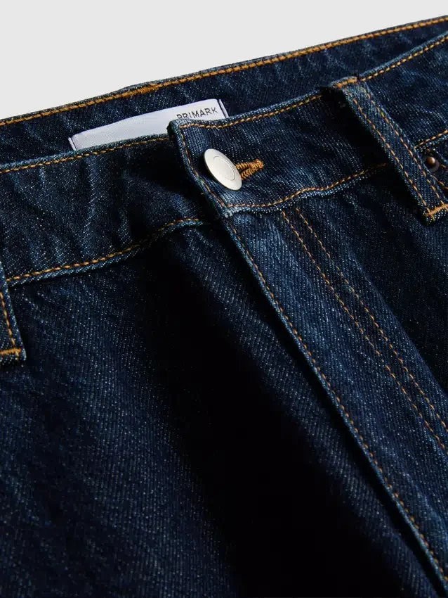 Baumwoll-Jeans mit mittlerer Leibhöhe und geradem Bein