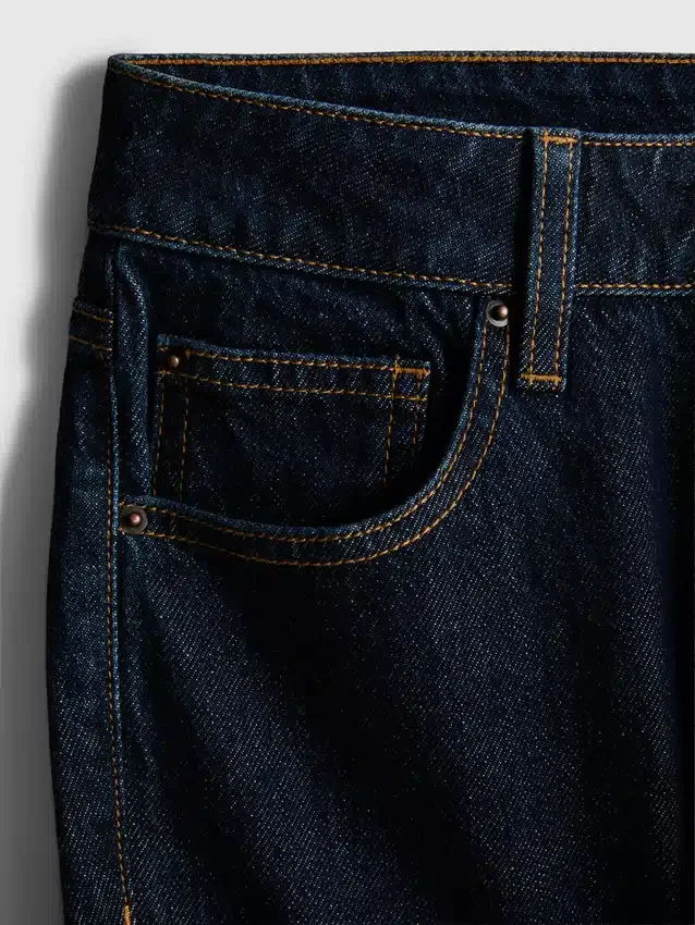 Baumwoll-Jeans mit mittlerer Leibhöhe und geradem Bein