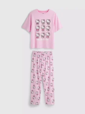 Baumwoll-Schlafanzug mit Hello-Kitty-Motiv