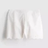 Baumwoll-Shorts mit gewellter Bordüre