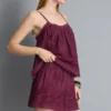 Baumwoll-Shorts mit hoher Taille und Stickerei