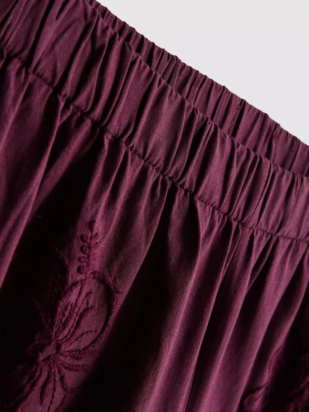 Baumwoll-Shorts mit hoher Taille und Stickerei