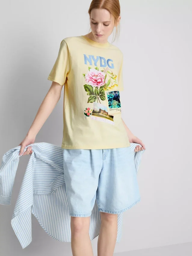 Baumwoll-T-Shirt mit Aufdruck